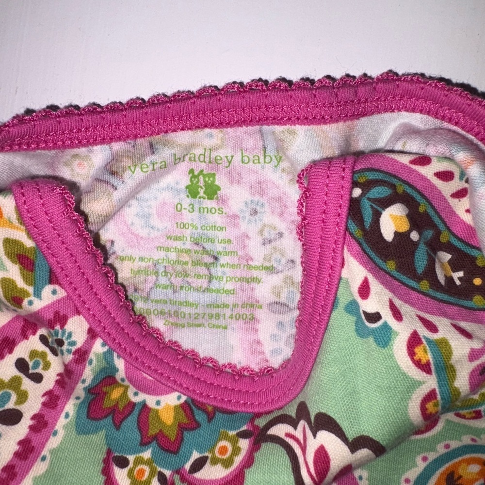 Vera Bradley Baby Tutti Frutti Footed Sleeper 0-3M - Picture 9 of 11